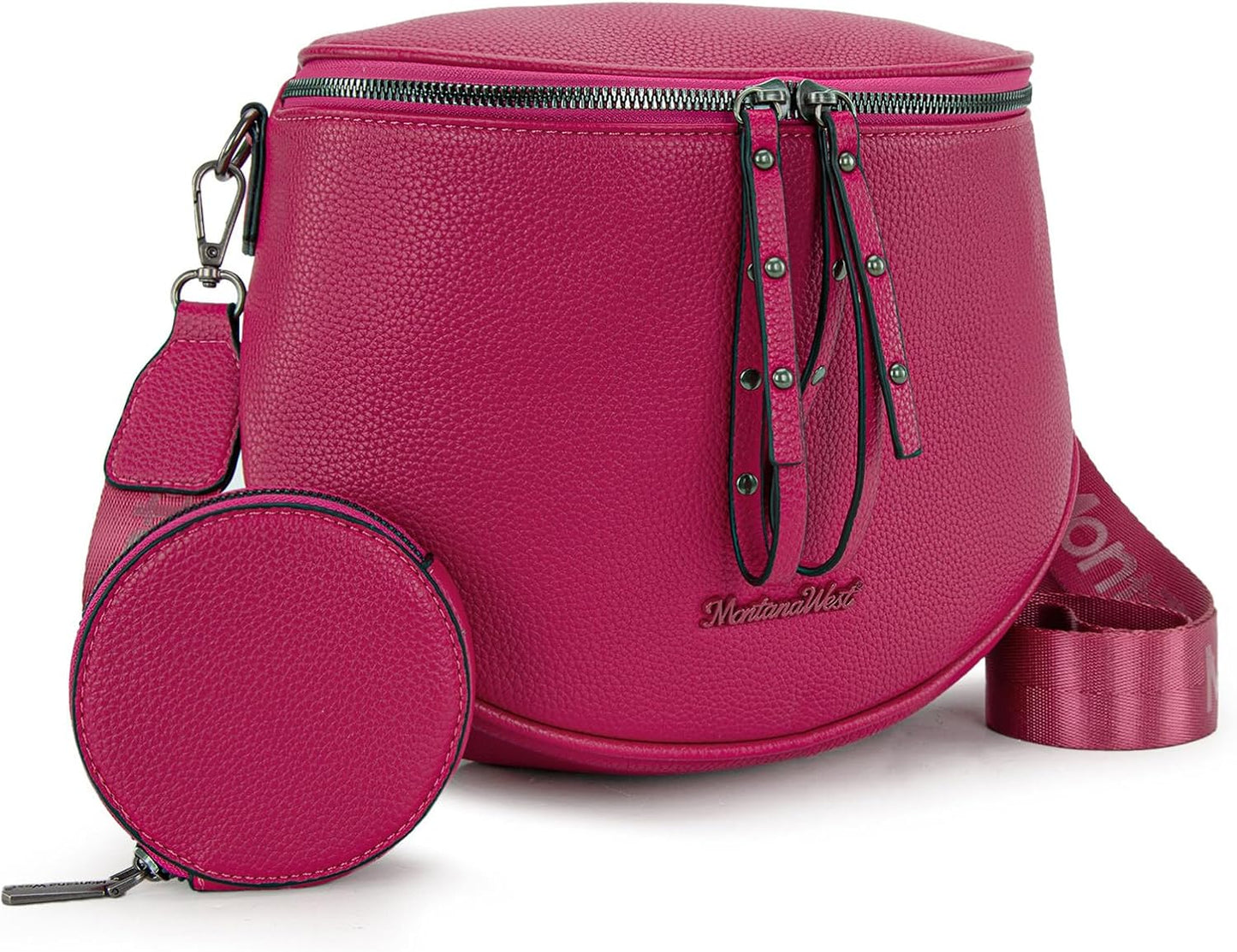 Large Crossbody Bum Bag for Women, Soft Vegan Leather Travel Fanny Pack with Coin Purse