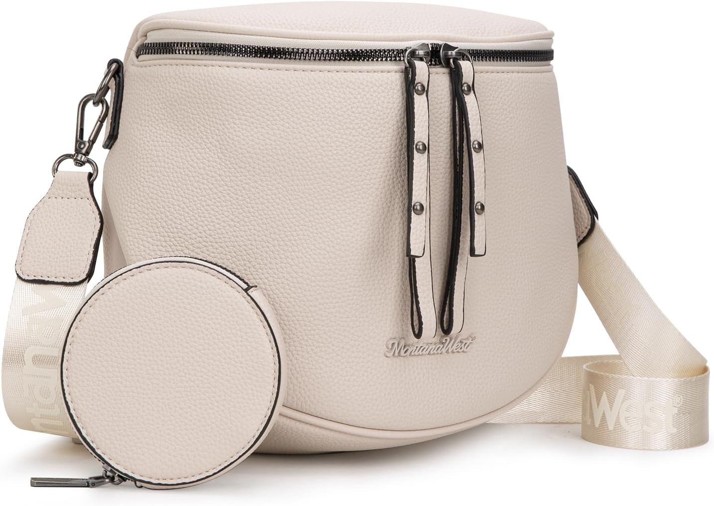 Large Crossbody Bum Bag for Women, Soft Vegan Leather Travel Fanny Pack with Coin Purse