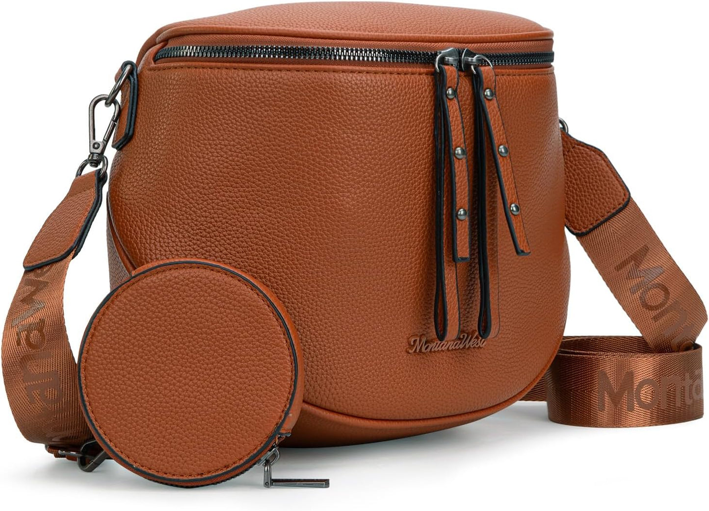 Large Crossbody Bum Bag for Women, Soft Vegan Leather Travel Fanny Pack with Coin Purse