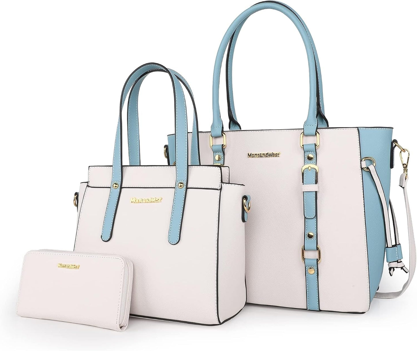 3PCS Purses for Women Set - Tote Bag, Shoulder Satchel, and Matching Wallet