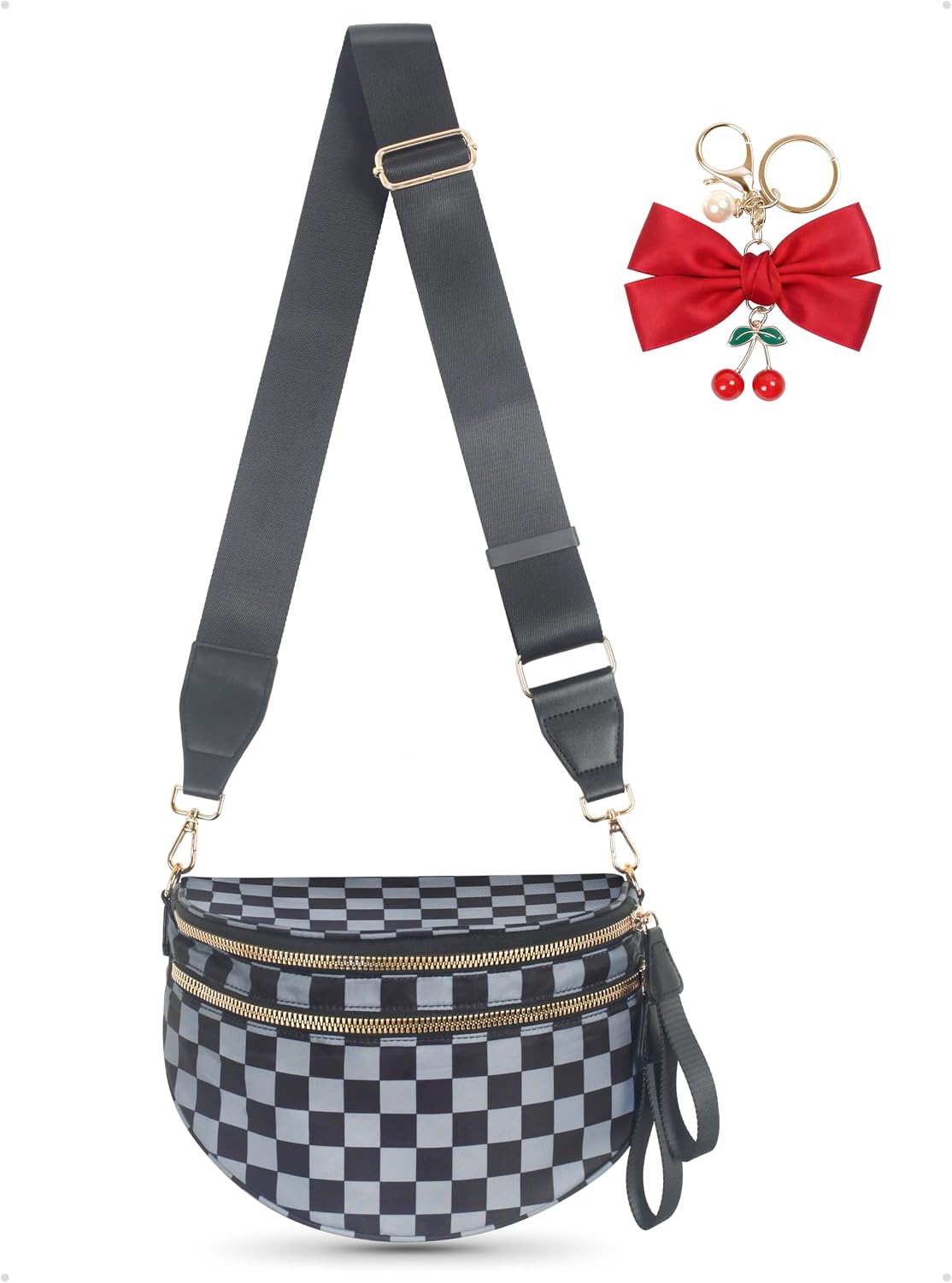 Leopard Print Crossbody Bag for Women - Spacious Nylon Bum Bag & Belt Wallet