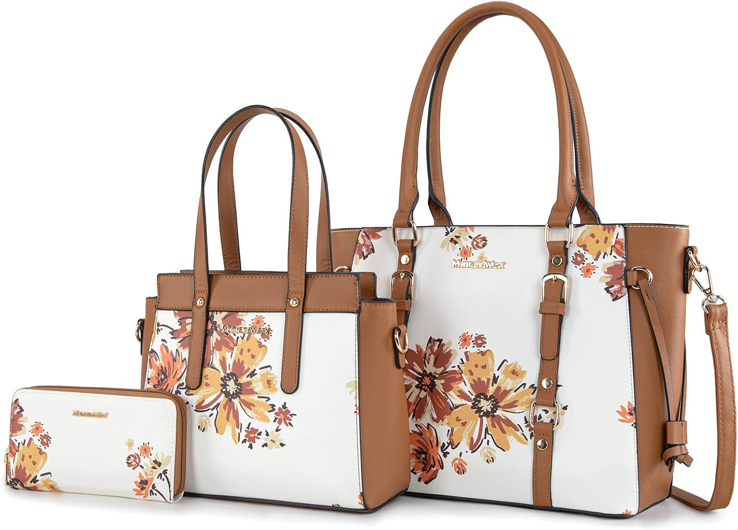 3PCS Purses for Women Set - Tote Bag, Shoulder Satchel, and Matching Wallet