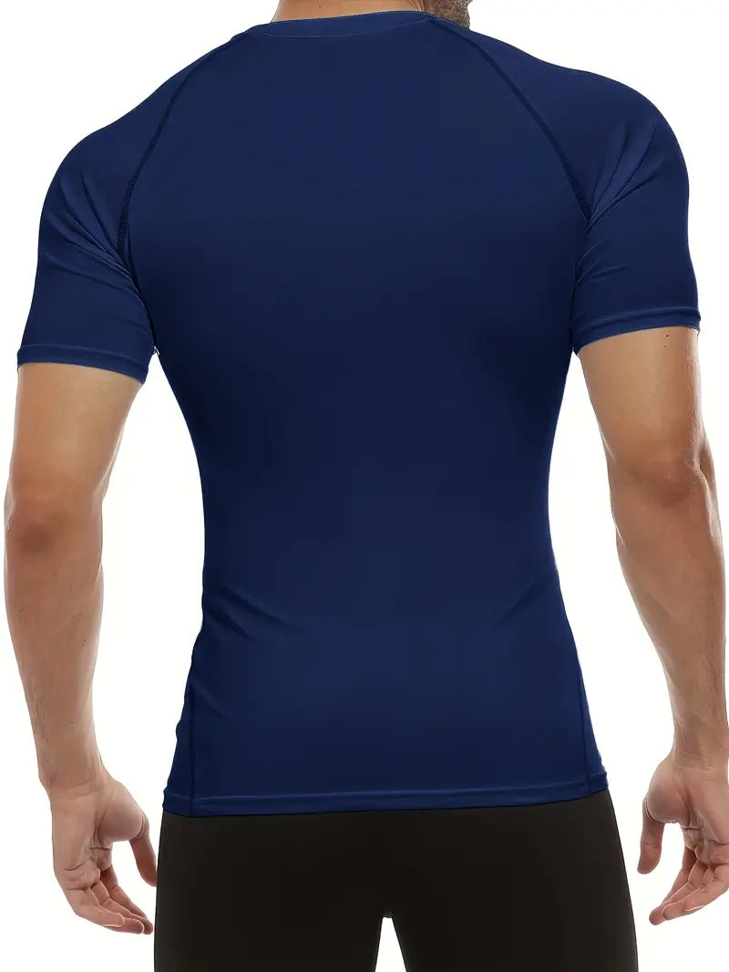 Men's 5-Piece Slim-Fit Long-Sleeve Compression Sports Shirt Set for Fitness and Daily Wear