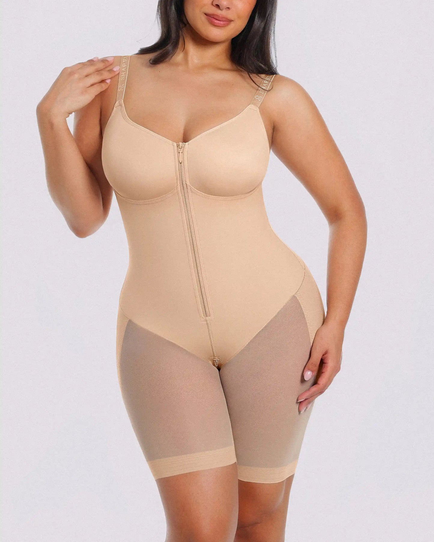 Skin Flow Eco Shaper Boyshort - Hourglass Full Body Mid Thigh Bodysuit for Tummy Control