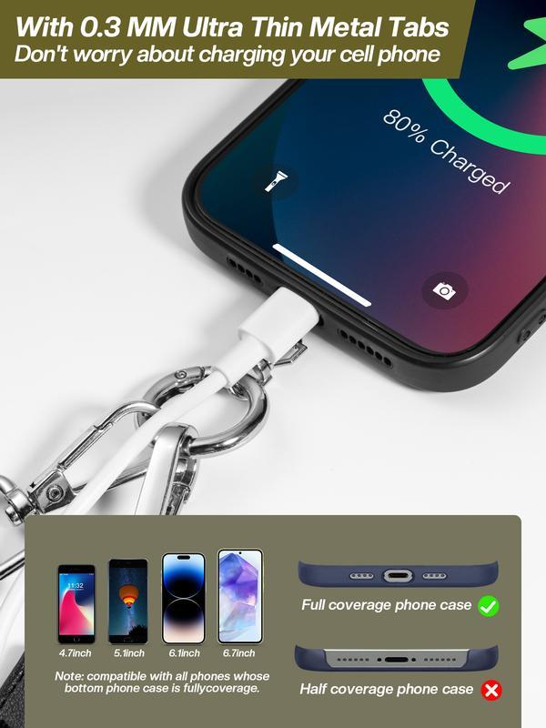 Universal Phone Strap Bag with RFID-Blocking Wristlet Wallet - Adjustable Crossbody Lanyard