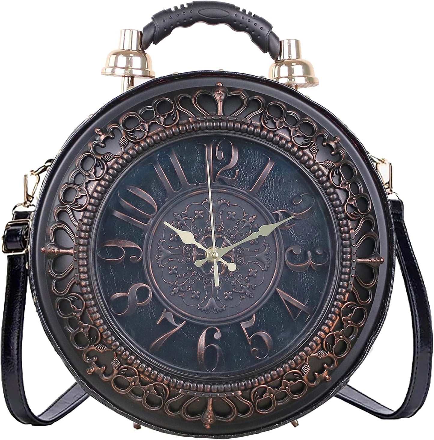 Retro Clock Shaped Crossbody Purse - Vintage Steampunk Shoulder Bag for Women