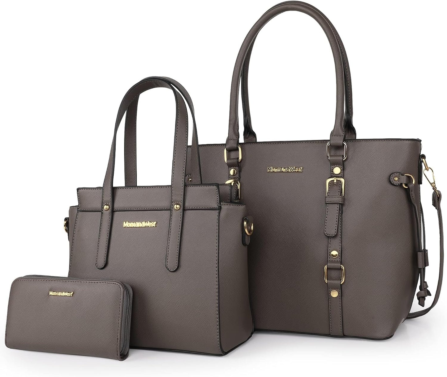 3PCS Purses for Women Set - Tote Bag, Shoulder Satchel, and Matching Wallet