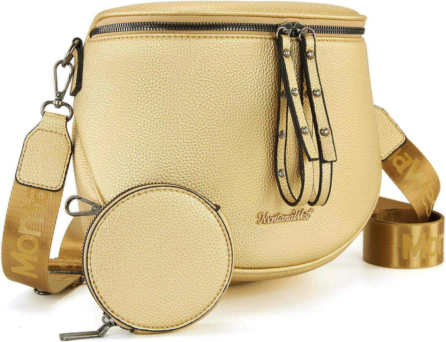 Large Crossbody Bum Bag for Women, Soft Vegan Leather Travel Fanny Pack with Coin Purse