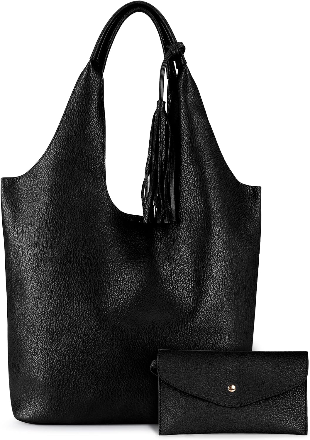 Slouchy Hobo Bag with Wallet — Soft vegan leather, roomy everyday carry, and effortless style for work, travel, campus days, and daily wear.