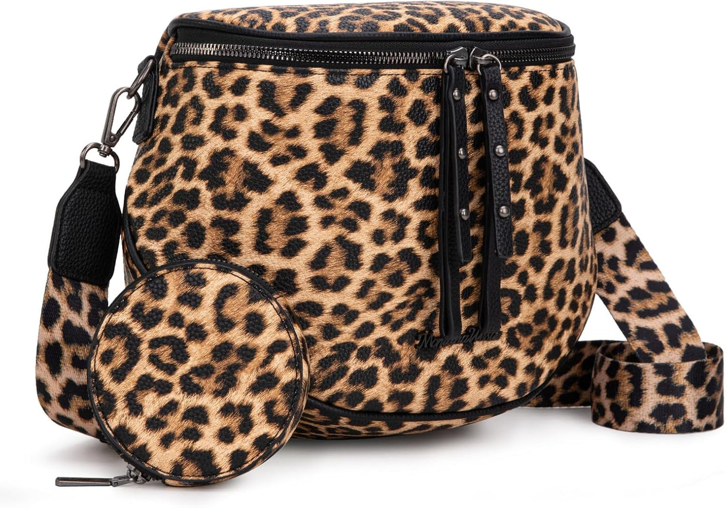 Large Crossbody Bum Bag for Women, Soft Vegan Leather Travel Fanny Pack with Coin Purse