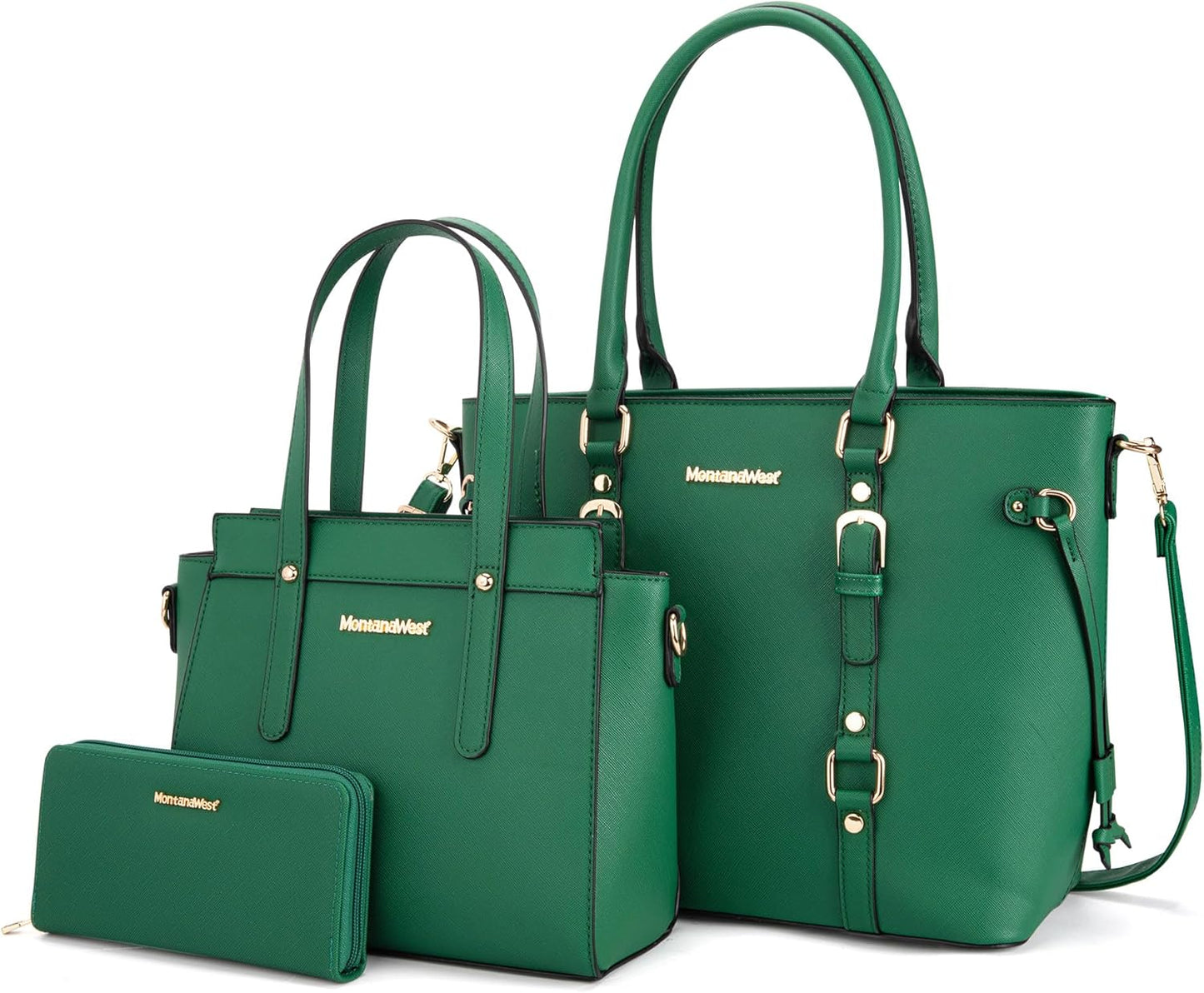 3PCS Purses for Women Set - Tote Bag, Shoulder Satchel, and Matching Wallet