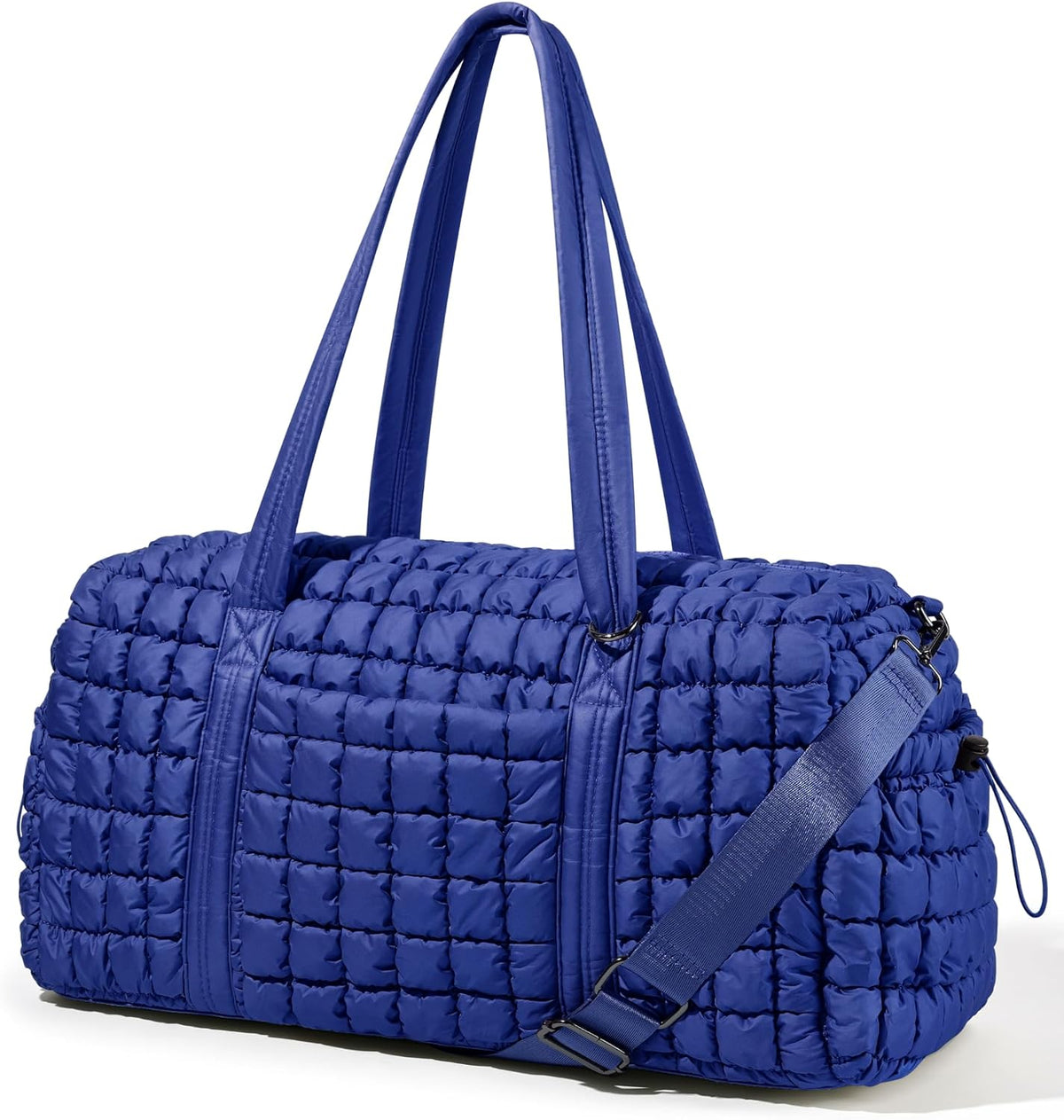 Quilted Puffer Travel Duffle Bag - Lightweight Weekender Bag for Women