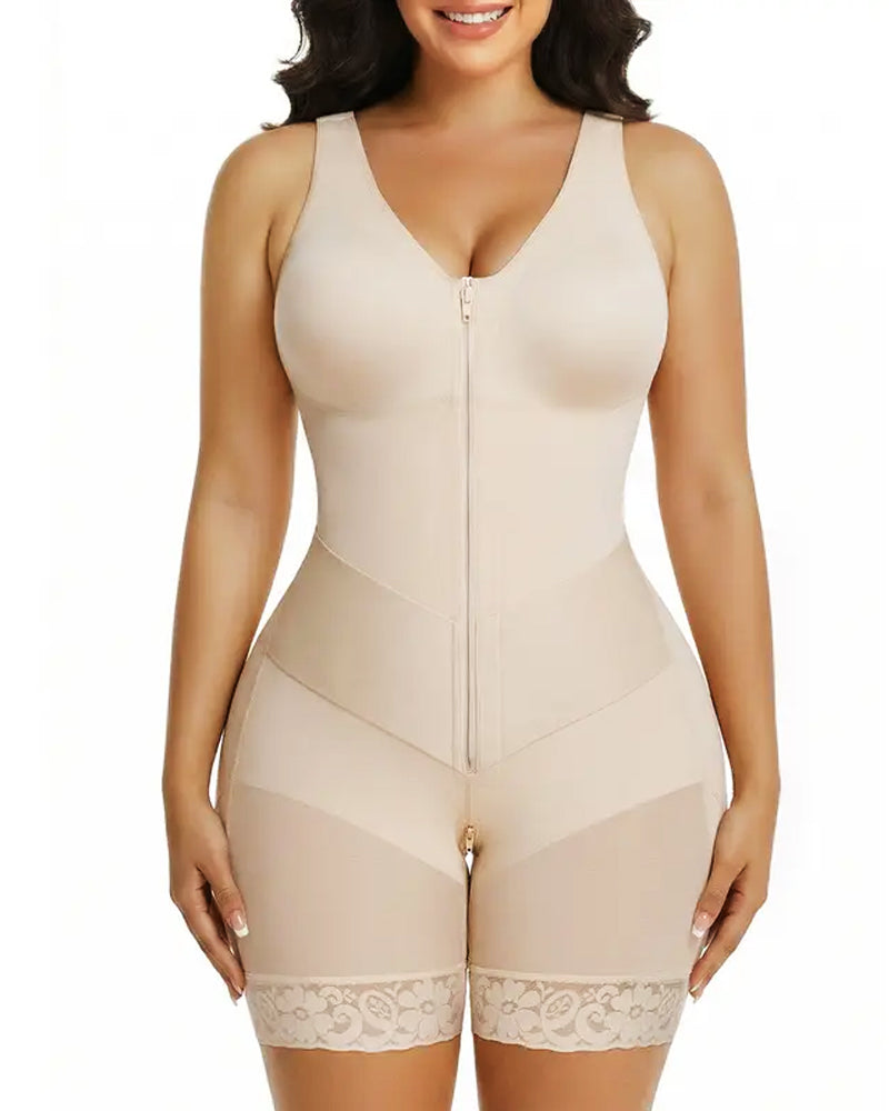 Women's V-Shaped Elastic Band S-Curve Shaping and Tummy Control Bodysuit