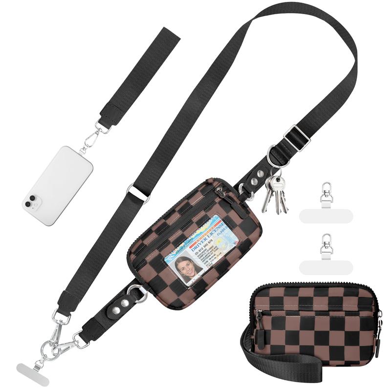 Universal Phone Strap Bag with RFID-Blocking Wristlet Wallet - Adjustable Crossbody Lanyard
