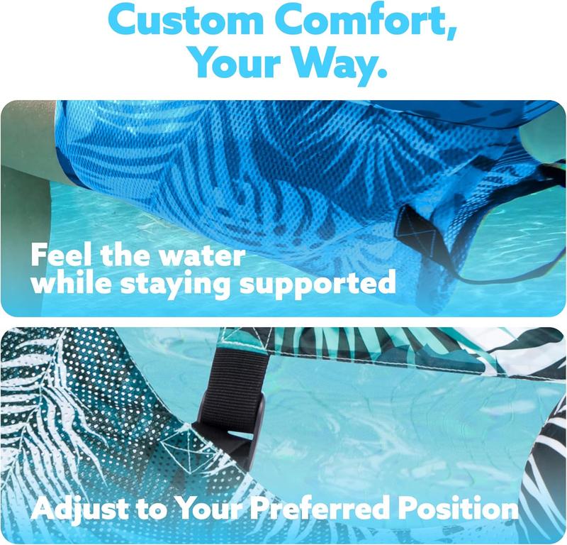 Inflatable Pool Floats for Adults, 2 Pack Floating Lounge Chairs with Mesh Hammock