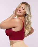 Side view of underwire bra providing support and natural shaping