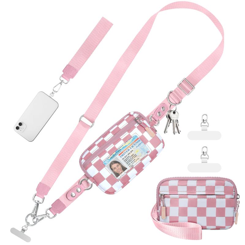 Universal Phone Strap Bag with RFID-Blocking Wristlet Wallet - Adjustable Crossbody Lanyard