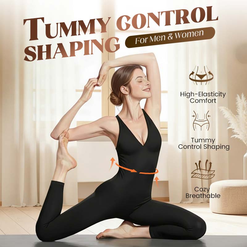 High-Stretch V-Neck Jumpsuit - Breathable One-Piece Bodysuit for Fitness & Yoga