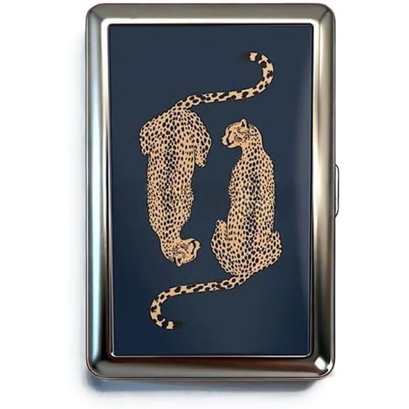 Vintage Style Metal RFID Blocking Card Case - Durable High-Polish Wallet for Men and Women