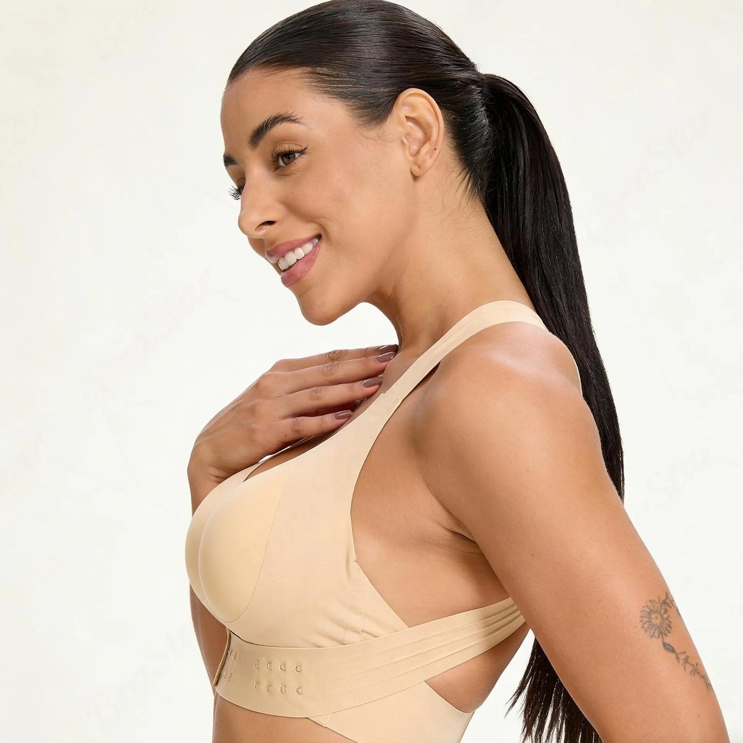 High Support Yoga Bra, Women's Breathable Mesh Wireless Top with Removable Pads for Gym and Running