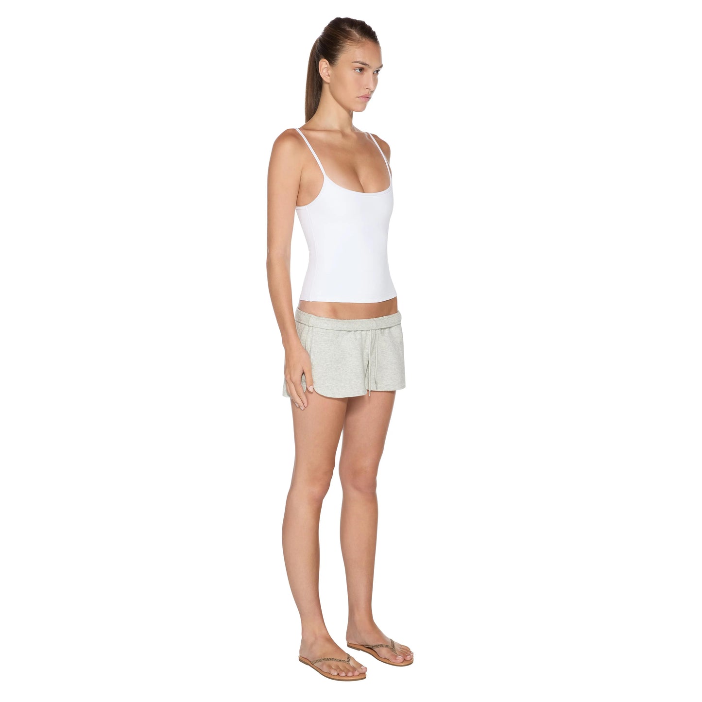 Women's Sueded Jersey Tank Top - Scooped Neckline and Slightly Cropped Silhouette