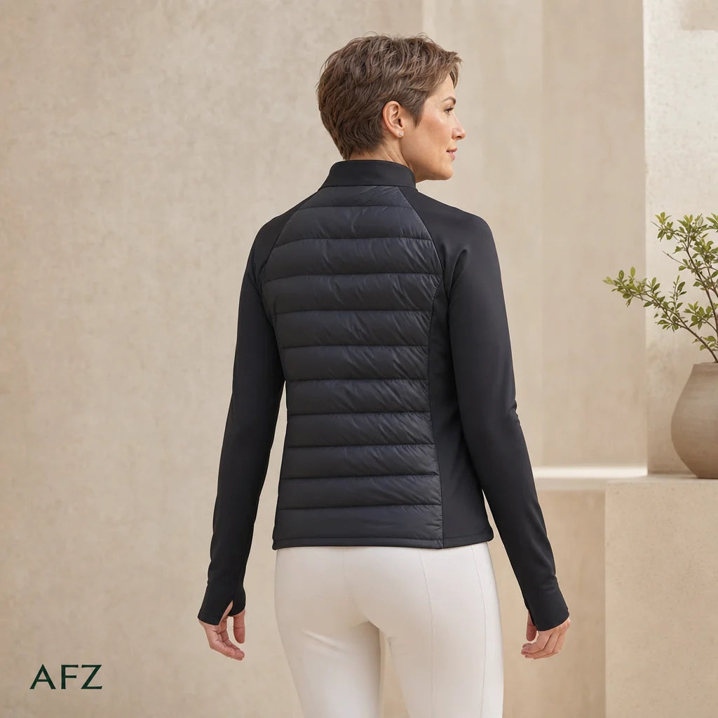 AFZ FeatherLight 800 black jacket — back and side silhouette