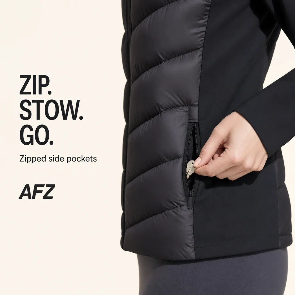 AFZ FeatherLight 800 — zippered side pocket detail