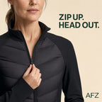 AFZ FeatherLight 800 — stand collar and front zipper detail