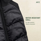 AFZ FeatherLight 800 — water-resistant shell material illustration