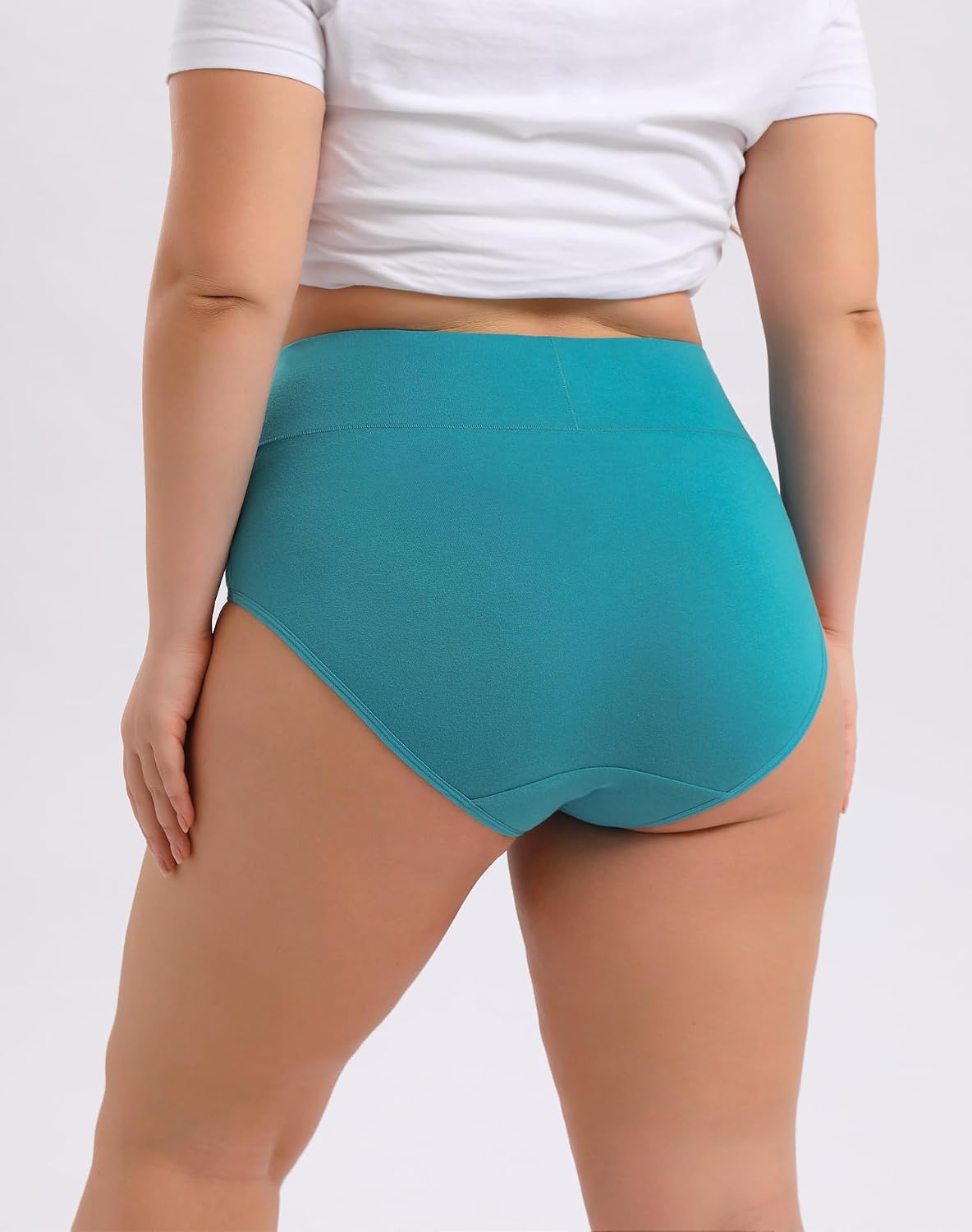 Women's Plus Size XL-6XL Cotton Underwear High Waisted Briefs Panties 4-Pack