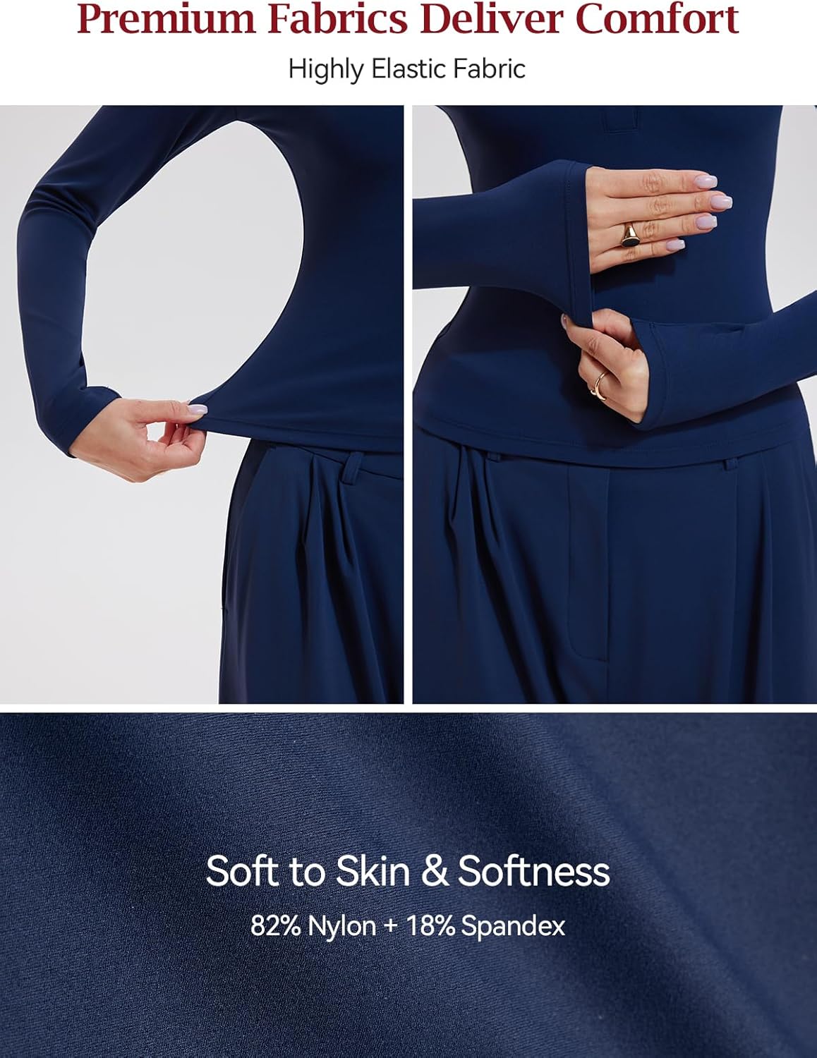 Airfree Women's 2 Piece Matching Lounge Set Long Sleeve Henley Tops Wide Leg Pants Sets with Pockets Slim Fit Tracksuit