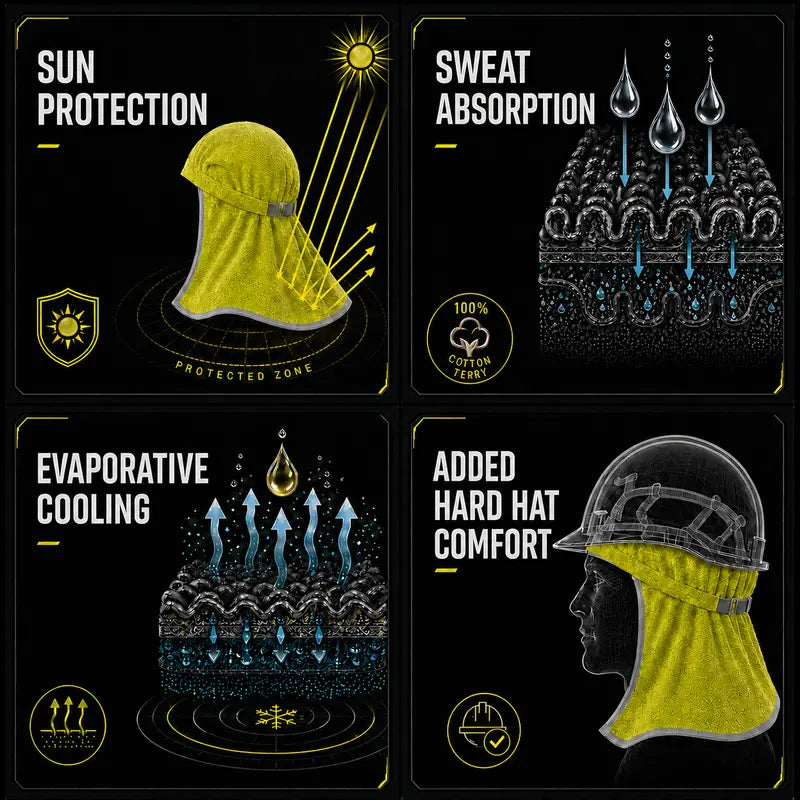 3-in-1 Cooling Neck Shade, Sweatband and Turban Scarf Combo Neck Cover for Sun Protection