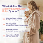 Double Sided Plush Fleece Hooded Robe - Ultra Soft Cloud-Like Bathrobe and Loungewear