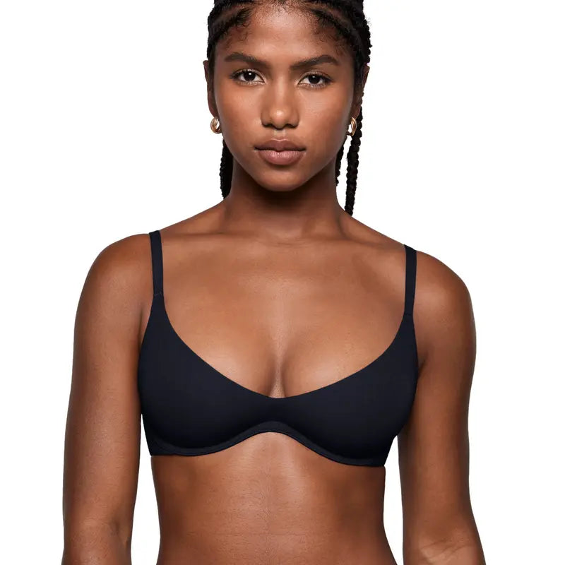 Women's Plunge Unlined Underwire Bra - Sexy Demi Balconette Lingerie