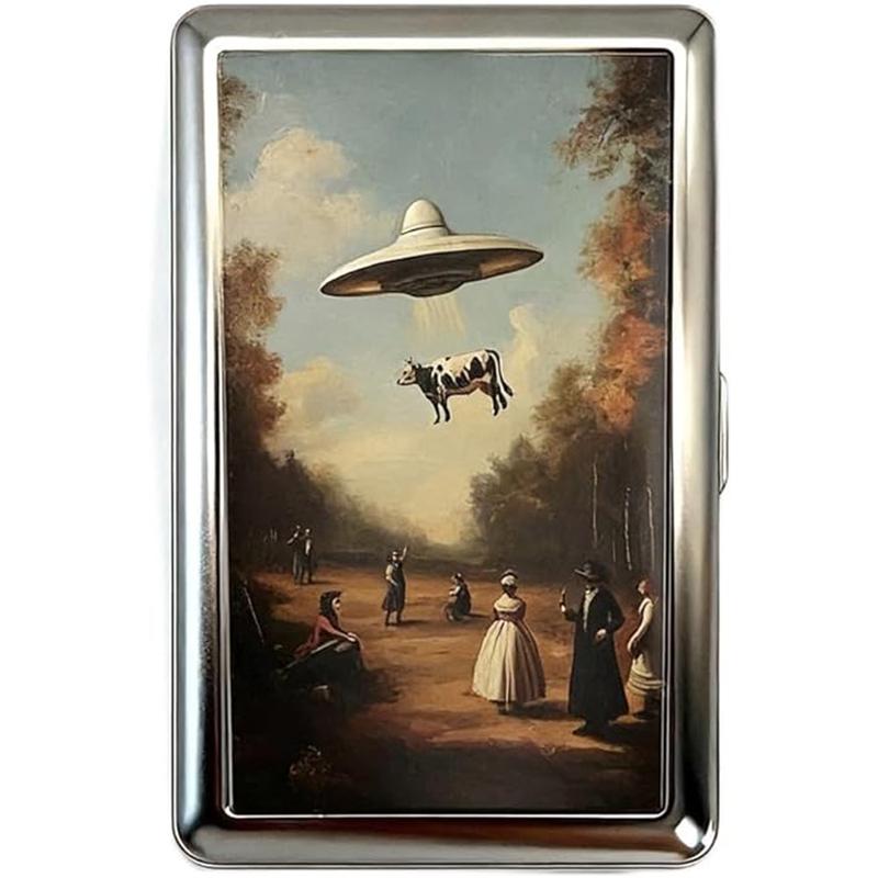 Vintage Style Metal RFID Blocking Card Case - Durable High-Polish Wallet for Men and Women