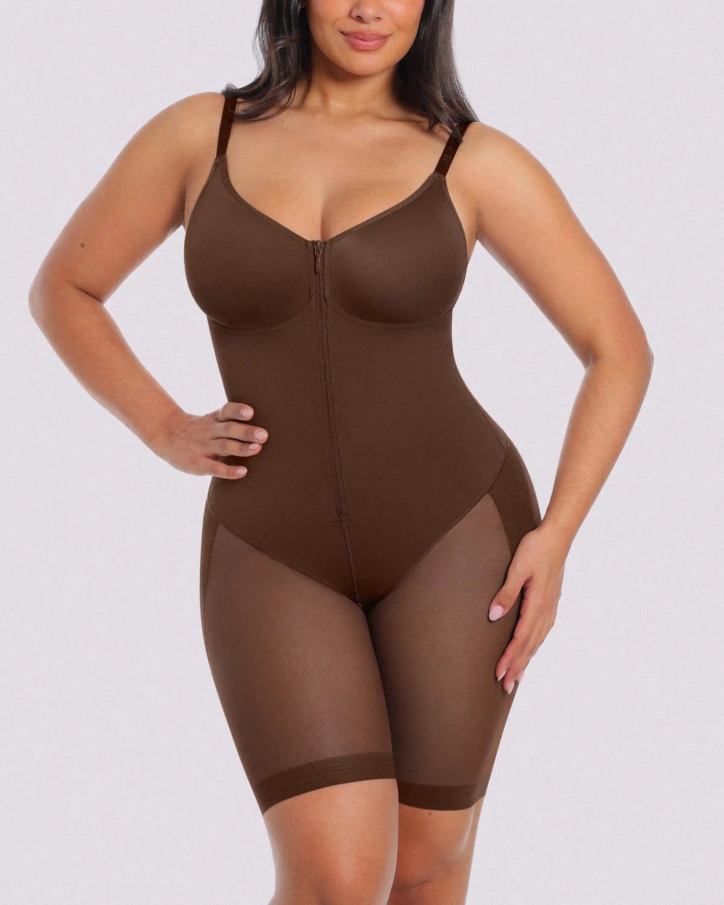 Skin Flow Eco Shaper Boyshort - Hourglass Full Body Mid Thigh Bodysuit for Tummy Control