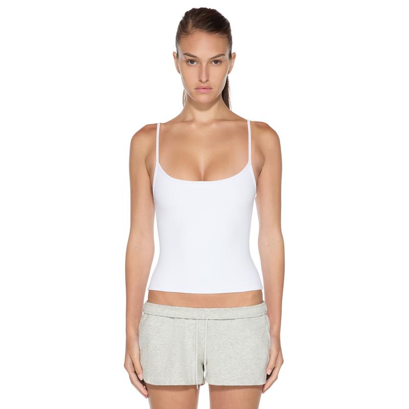 Women's Sueded Jersey Tank Top - Scooped Neckline and Slightly Cropped Silhouette