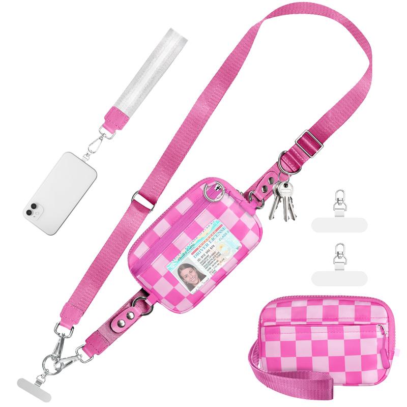 Universal Phone Strap Bag with RFID-Blocking Wristlet Wallet - Adjustable Crossbody Lanyard
