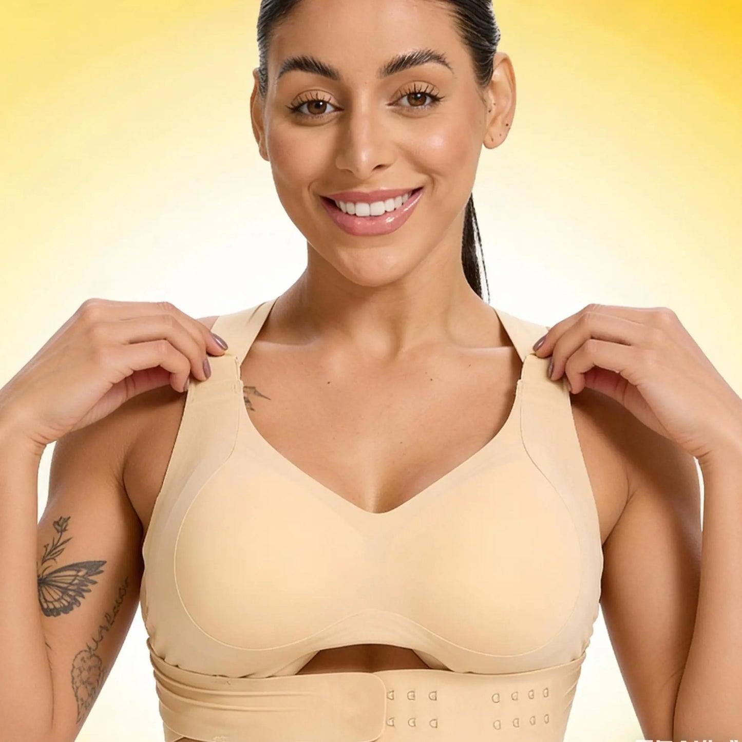 High Support Yoga Bra, Women's Breathable Mesh Wireless Top with Removable Pads for Gym and Running