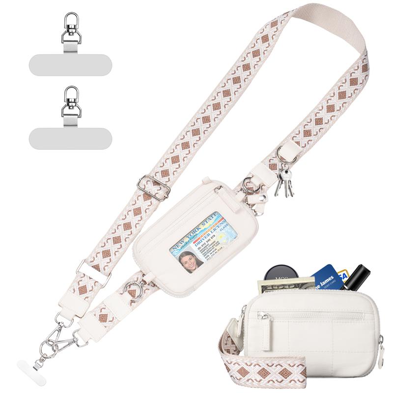 Universal Phone Strap Bag with RFID-Blocking Wristlet Wallet - Adjustable Crossbody Lanyard