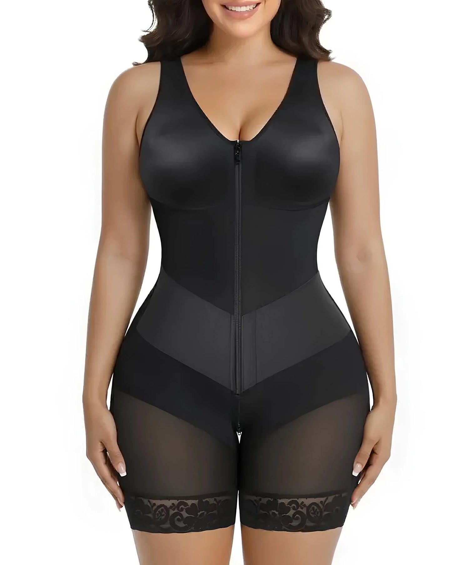 Women's V-Shaped Elastic Band S-Curve Shaping and Tummy Control Bodysuit