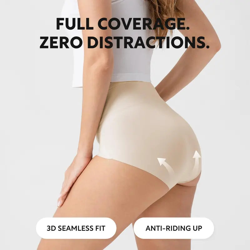 Women's Seamless High Waist Panties, 5-Pack Essential Full Coverage No Show Underwear