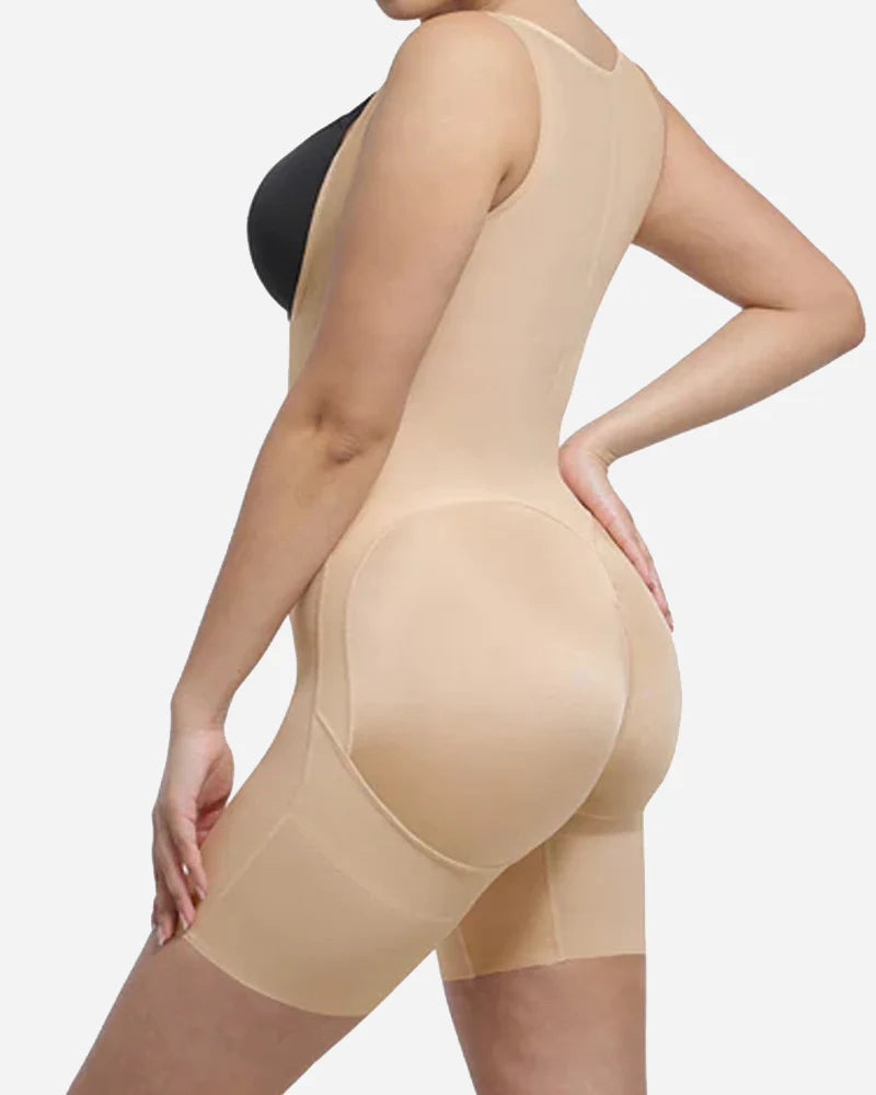 U-Shaped Zipper Tummy Control Body Shaper - Postpartum Recovery Hip Lift Bodysuit