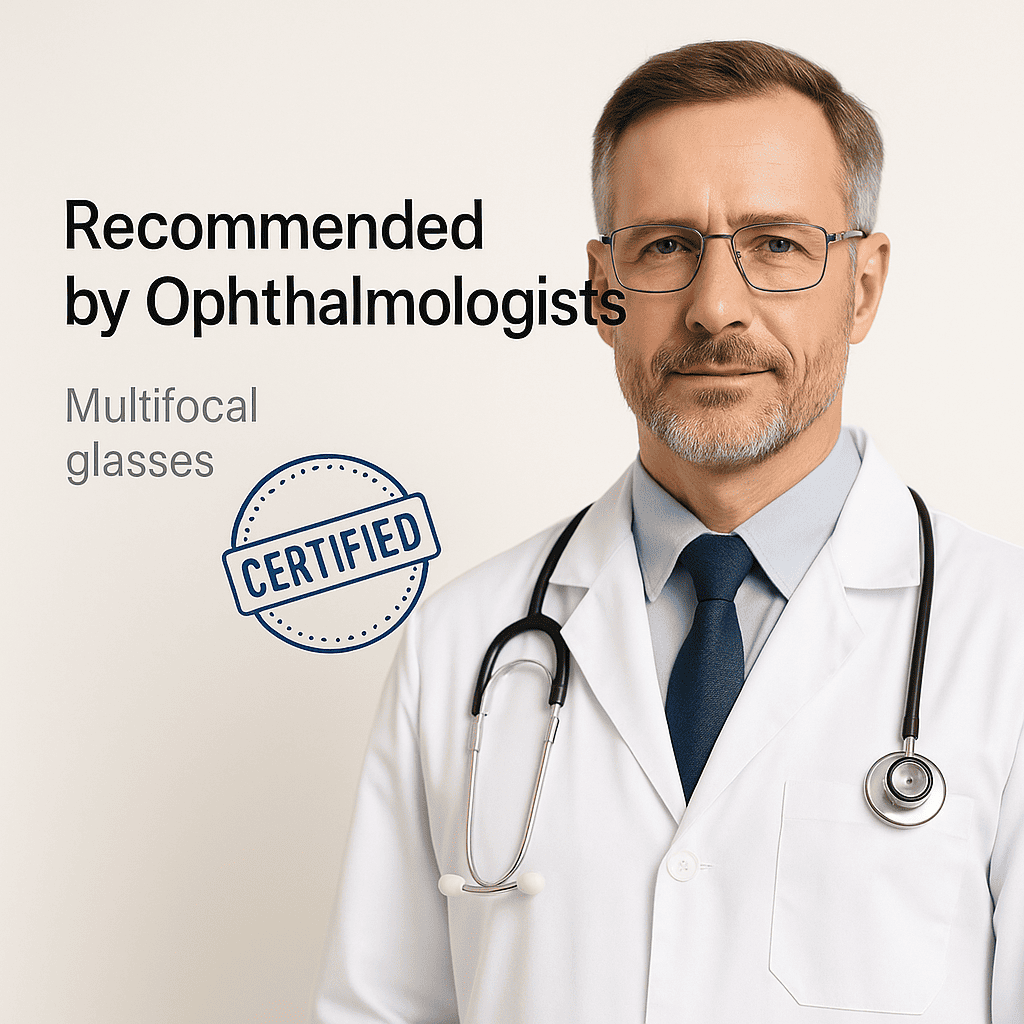 Multifocal Glasses with Adaptive Lens Technology - Lightweight Comfortable Eyewear + Gift