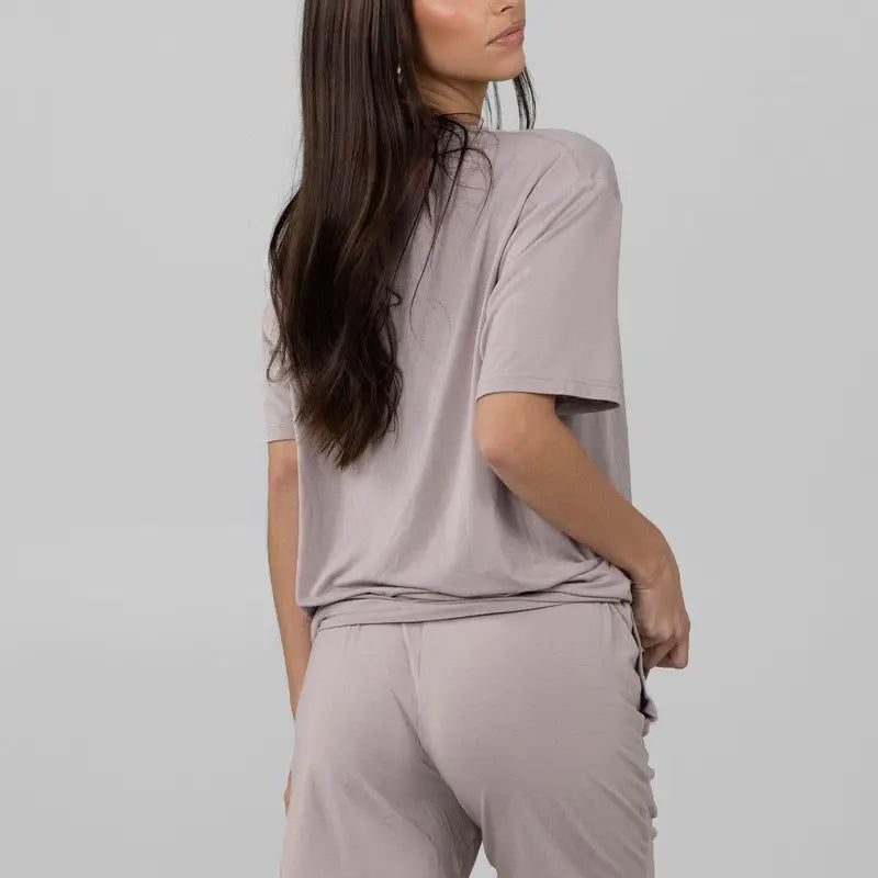 Women's Oversized Ultra-Soft Stretch Tee - Enzyme Washed Everyday Comfort Shirt