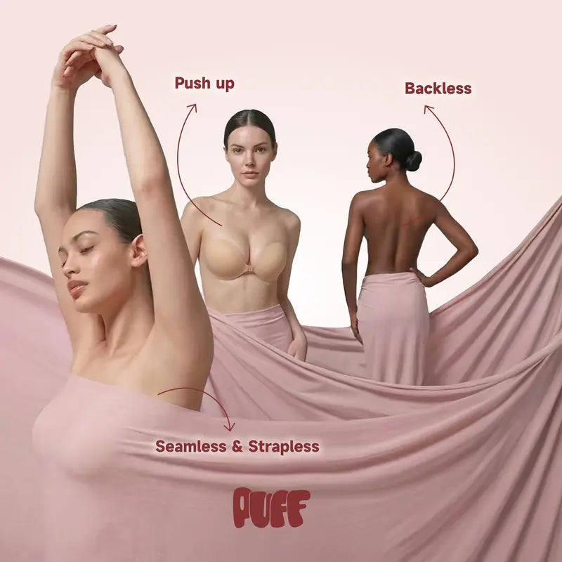 Viral No.1 Push-up Sticky Bra - Waterproof & Sweat-proof Invisible Reusable Silicone Adhesive Bra