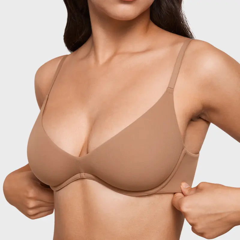 Women's Plunge Unlined Underwire Bra - Sexy Demi Balconette Lingerie