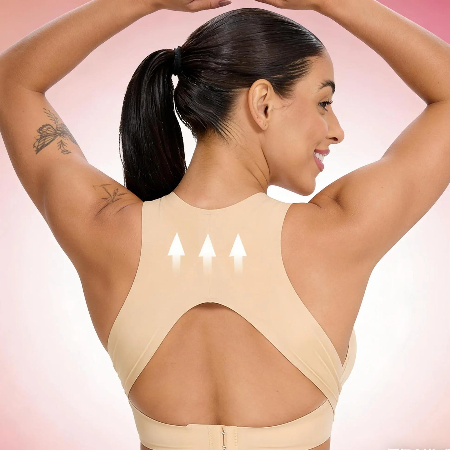 High Support Yoga Bra, Women's Breathable Mesh Wireless Top with Removable Pads for Gym and Running