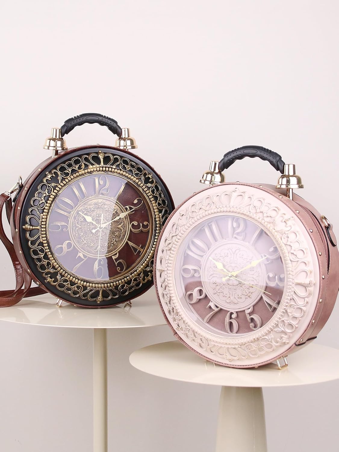 Retro Clock Shaped Crossbody Purse - Vintage Steampunk Shoulder Bag for Women