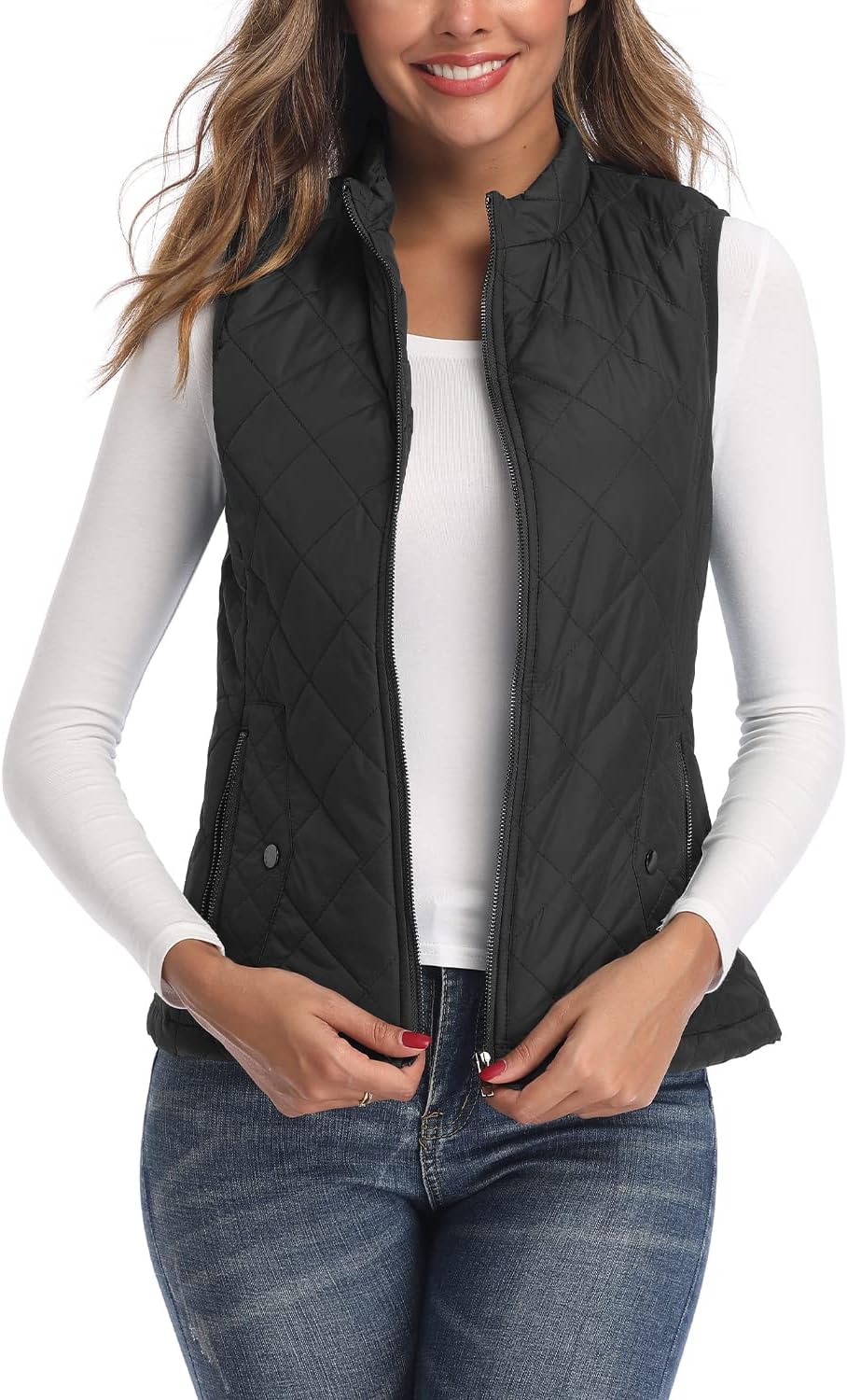 Women's Quilted Vest Lightweight Packable Puffer Gilet for Outdoor Travel
